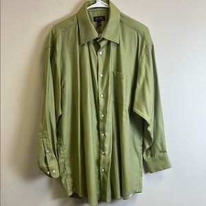 Men's Axcess Green Casual Button Down Shirt Relaxed Fit